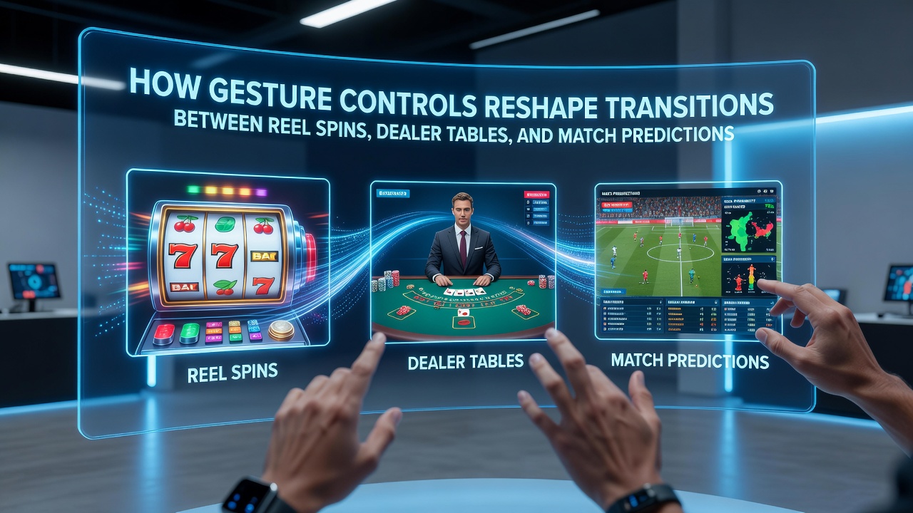 Beispielhafte Ansicht einer App-Oberfläche mit aktiver Gestensteuerung zwischen verschiedenen Spielmodi
