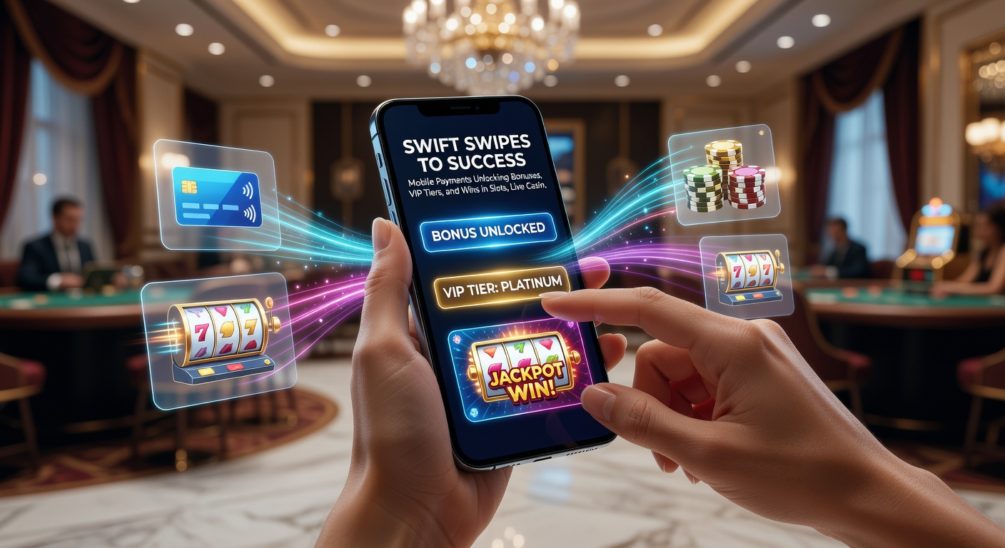 Grafik zeigt VIP-Stufenleiter mit mobilen Zahlungen, Slots, Live-Dealer und Sportwetten-Icons